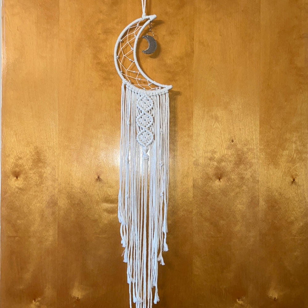 Moon macrame wall hanging tapestry- 43 inches top to bottom